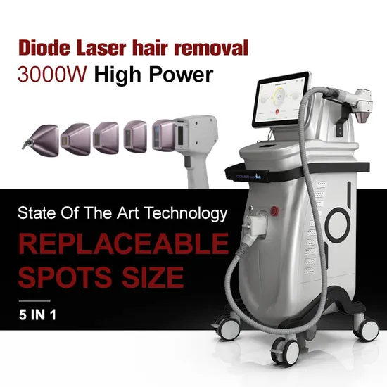 Changeable Spot Size Laser Hair Removal Machine 808 Diode Laser 2025 New Design Diode Laser 4 Wave 755+808+940+1064 Permanent Hair Removal Diodo Laser 808