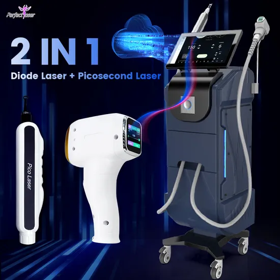 CE/FDA 2in1 Diode + Pico Laser Hair Removal Tattoo Remove Q Switch ND YAG Picosecond Sopra Titanium Ice Laser Skin Rejuvenation Beauty Equipment Machine 