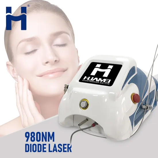 Huamei 980nm Diode Laser Spider Vein Removal Machine Permanent Vascular Therapy Spider Veins/ Nail Fungus Laser Salon Home Use 