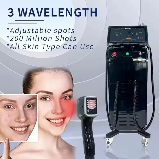 Aesthetic Medicine High Power 3 Waves 755 1064 808 Nm Diode Laser Hair Removal Machine 